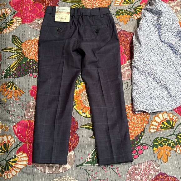 Class/Club Long Sleeve Point Collar Floral Shirt/Window Pane Dress Pants - Picture 4 of 6